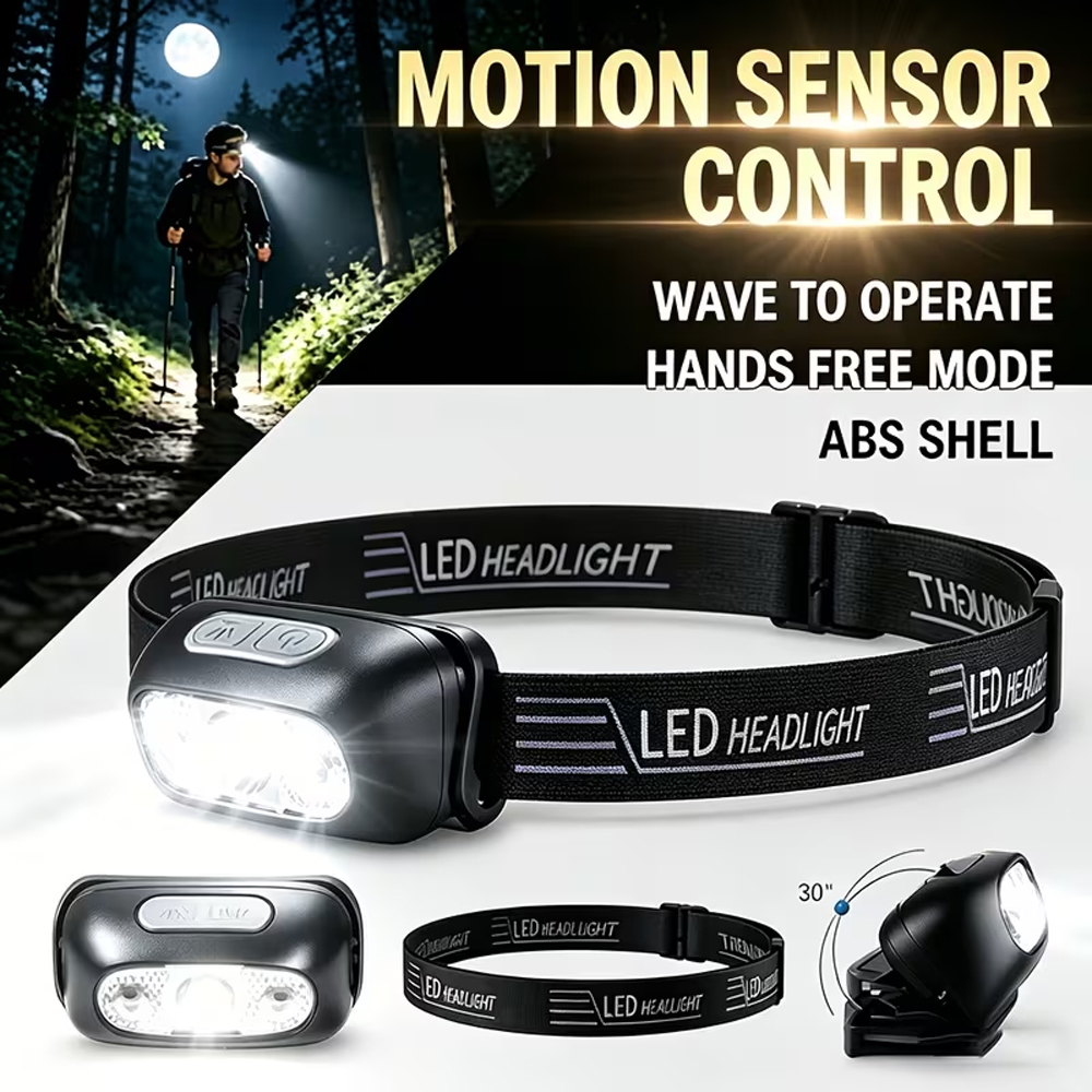 Outdoor Adventure Trips - Ultra Parlak Taşınabilir LED Sensörlü Kafa